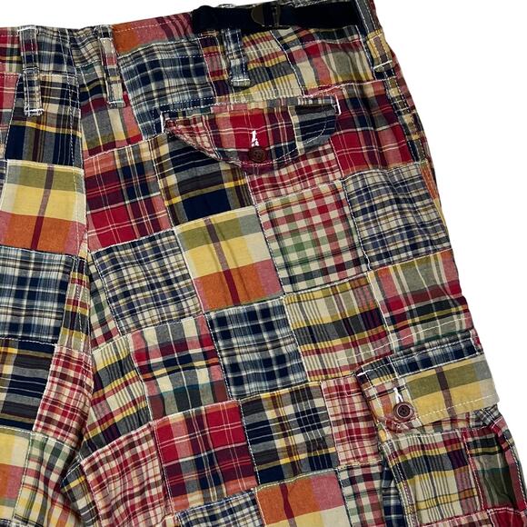 Gap Madras plaid shorts men’s 38, inseam 11” Y2K patchwork. February 08’ - Picture 4 of 8